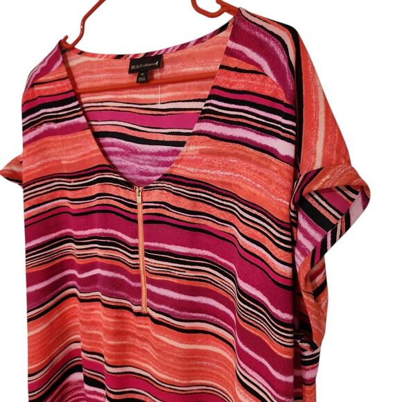 Bold Elements Sleeveless Top For Women Size XL Striped Lightweight Zip On Front - Picture 2 of 9
